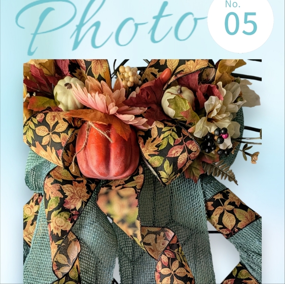 Beautiful Burlap Square Autumn Wreath - Picture 5 of 14